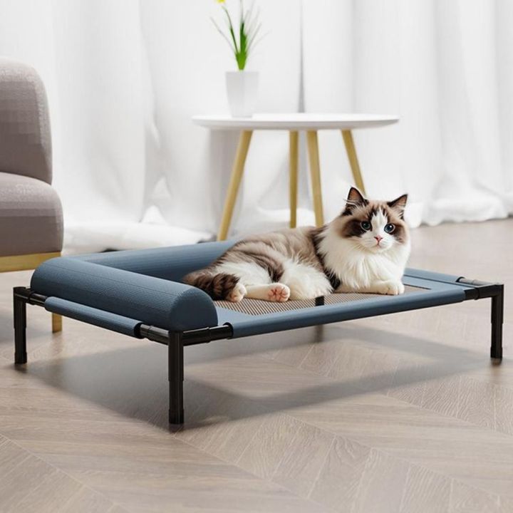 ARGETR Breathable Elevated Dog Beds Removable Mesh Dog Cooling Bed Washable with Pillow Outside Dog Bed for Small Medium Dogs