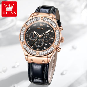 OLEVS Watch For Women Original Waterproof Casual Korean Style Luxury Multifunction Chronograph Luminous Calendar Girls Gift