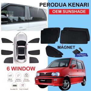 Perodua Kenari Window Net Sun Shade Magnetic Oem Sunshade Magnet Door Visor Sun Uv Protection Mirror Cover Privacy Anti-Glare Shield Protection
