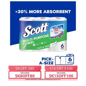 Scott Pick-A-Size Multipurpose Towels - 6 Rolls