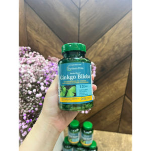 Viên Hỗ Trợ Tuần Hoàn Não Puritans Pride Ginkgo Biloba Standardized Extract 120mg (Hộp 200 viên). - ✓ Tăng cường tuần hoàn máu lên não và toàn cơ thể.  ✓ Hỗ trợ khả năng nhận thức chức năng hoạt động não bộ.  ✓ Tăng cường trí nhớ sức tập trung và giúp