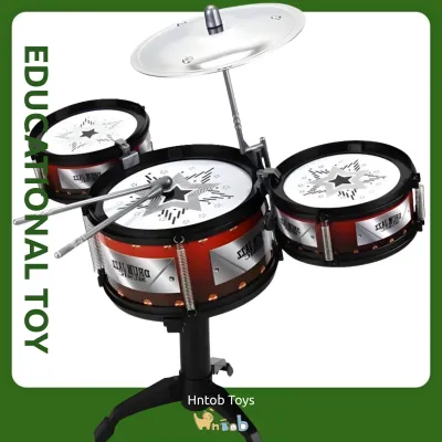 Hntob 3 Drum Jazz Drum Plastic Toy Set Childrens kids Toys Educational Musical Instrument