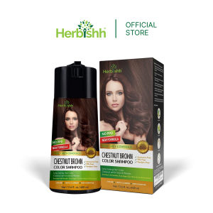 Herbishh Magic Hair Colour Shampoo 400ml Chestnut Brown | 3 in 1 PPD & Ammonia Free | 100% Grey Coverage