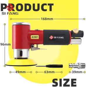 SI FANG SI FANG 25mm 50mm 75mm Random Orbital Sander Car Pneumatic Polisher 1/2/3inch 90° Mini Right Angle Air Sander Sanding Tool High Speed Air Grinder Tools with Sanding Disc for Metal Wood Auto Body Work