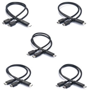 Type C to Double Charging Cable 30cm Long Supports 15W Fast Charging for Phones Tablets and More Devices