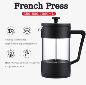 SG Ready Stock French Press Coffee Maker Glass Coffee Plunger Heat Resistant Coffee Tea Brewer for Home Office