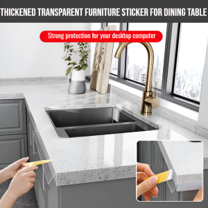 Thickened Transparent Furniture Sticker For Dining Table Thicken Clear PVC Table Cloth Transparent Table Mantle Waterproof And Anti-Oil