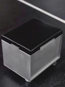 FFBH Stainless Steel Footrest Removable Storage Ottoman Bench Multifunctional Storage Chest Bench Shoe Changing Stool with Wheels Q3P9R