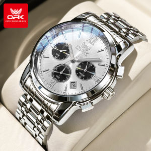 OPK Original  Brand Mens Watches Fashion Luxury Quartz Movement Stainless Steel Watch For Men Waterproof Luminous Date Casual Sports Clock