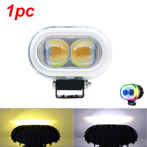 2Pcs Mini Driving Light Set Led Lights Motorcycle Headlight 2 Color Dual Fisheye Lens Headlamp