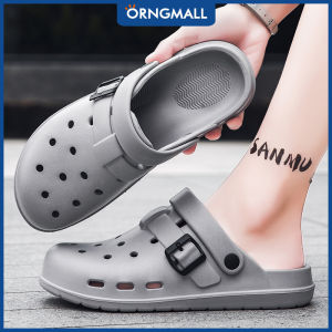 ORNGMALL Men Sandals New Design Summer Shoes Lightweight Soft EVA Clogs for Men Fashion Slippers Closed-toe Beach Shoes with Buckle