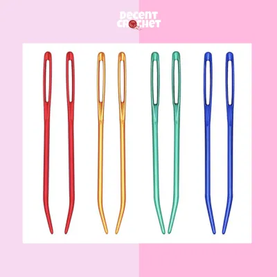 Decent Crochet Alumunium Bent Tapestry Needle / Jarum Rajut Crochet Ujung Bengkok SET
