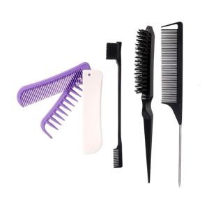 4pieces Hair Brush SetRatted Tail CombEdge Hair Brush Teasing Comb 2 in 1 Folding Hair Comb for Women and Men Gifts