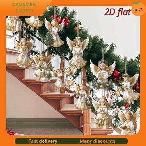 ❣️❣️❣️ 12Pcs Christmas Ornaments Vintage Wooden White Angel Pendant Merry Christmas New Year Pendant Gift Xmas Tree Decor Supplies