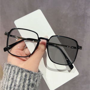 PL-ARPT005 Kacamata Lensa Photocromic Anti Radiasi Wanita Kacamata Bingkai Kotak Titanium Anti UV 2 In 1 Fotocromic