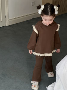 Baby clothes for spring 2026 Korean-style childrens clothing for girls spring collection childrens lace collar cardigan set