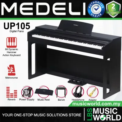 Medeli UP105 88 Keys Entry Level Upright Piano Package With Built In Metronome