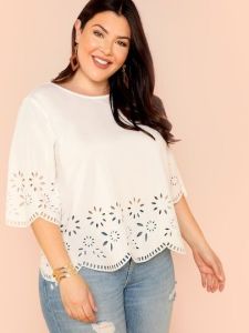 Baju Atasan Blus Blouse Putih Wanita Jumbo Terbaru