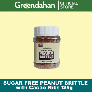 Greendahan Peanut Brittle SUGAR-FREE (with Cacao Nibs) 125g | 250g  -Keto / Low Carb Friendly Monkfruit Sweetened