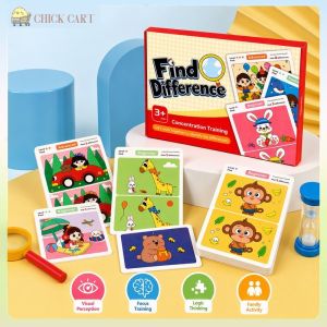 Find The Difference Cards Educational Puzzle Game Kids Visual Perception Focus Training Logic Toy
