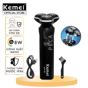 Máy cạo râu khô và ướt KEMEI KM-T85 chống thấm nước IPX6 công suất 8W sạc USB nhanh 1.5 giờ - Chính hãng