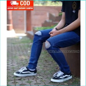 BAYAR DITEMPAT CELANA JEANS PENSIL PANJANG PRIA SOBEK LUTUT/ CELANA JEANS PENSIL SOBEK KEKINIAN / CELANA JEANS PENSIL COWOK COWOK YANG LAGI TREN TREN NYA / CELANA JEANS SOBEK LUTUT PRIA TERLARIS / NAZIRA JEANS COLLECTION