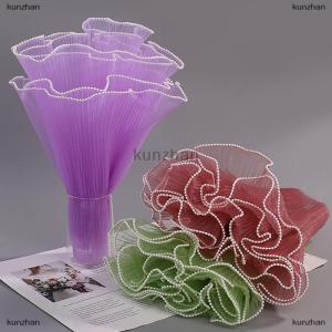 [COD] kunzhan 28cmx1M Flower Wrapping Paper Wave Yarn Florist Bouquet Packaging Lace Mesh Florist Bouquet Gift Packaging Supplies