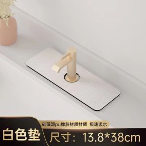 🇸🇬【SG stock】Diatomite Faucet Mat Quick Drying Fast Water Absorption Anti Non Skid Sink Splash Guard Kitchen Basin Sink Silicone Faucet Mat For Kitchen Sink Splash Guard Bathroom Faucet Water Catcher Mat Sink Draining Pad Behind Faucet Silicone
