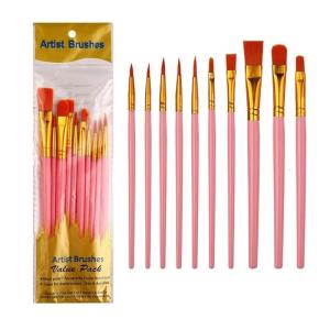 10 Pcs Acrylic Painting Brushes Watercolor Brushes Painting Tool Easy to Use Art Supplies