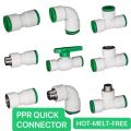 PPR QUICK CONNECTOR 1/2'' 3/4'' 1'' HOT-MELT-FREE HOT & COLD WATER PIPE PPR FITTINGS. 