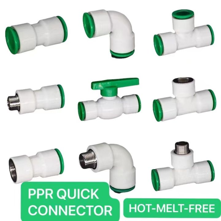 PPR QUICK CONNECTOR 1/2'' 3/4'' 1'' HOT-MELT-FREE HOT & COLD WATER PIPE PPR FITTINGS