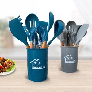 12Pcs Cooking Tools Kitchen Cookware Set Silicone Utensils Cooking Sets Household Dapur Alat Food Grade Material