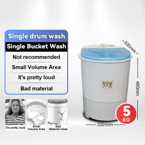 5KG Fully automatic washing machine baby special washing machine small apartment rental dormitory mini dryer free dehydration rack with dehydration drying rack dryer