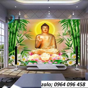 Tranh gạch 3d ốp tường phật phòng thờ - CX432
