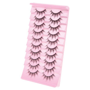 10 Pairs 3d Natural False Eyelashes Manga Lashes Faux Mink Lashes Eyelash Extension