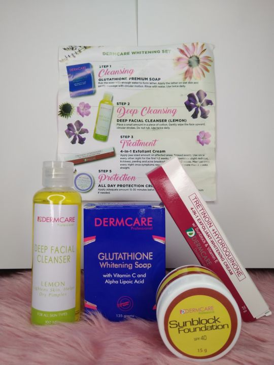 dermcare glutathione whitening soap 3 Packs Gluta White & Collagen Clarifying & Exfoliating 190g Dermcare Whitening Set Glutathione Brightening