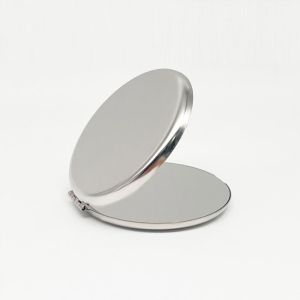 Cermin Lipat Mini 2 Sisi Stainless Steel Tidak Akan Pecah Portable Persegi Dan Bulat Cermin Rias Makeup Kaca