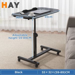 Movable Bed Side Table With Wheel Portable Computer Table Bedside Table Study Table Meja Belajar Computer Desk Adjustable Meja Kecil Sofa Side Table