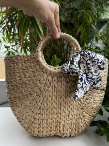 Túi 2hand xách tay cói đan handmade rất xinh của Nhật  -T920