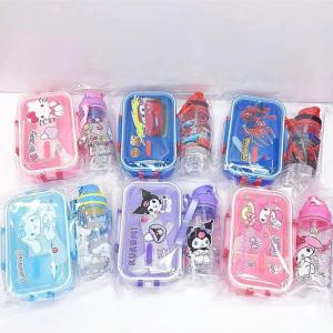 Bekas Makanan Budak Sanrio Kuromi Melody Sipderman 800ml 304 Stainless Steel Kids Lunch Box BPA FREE Kotak Bekas Makan + Air Botol
