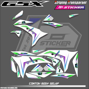 GSX 150 (COD) STIKER STRIPING MOTOR SUZUKI GSX 150 - STIKER LIST SIMPLE VARIASI DESAIN RACING HOLOGRAM DAN TRANSPARAN BISA COD IP.KODE-396