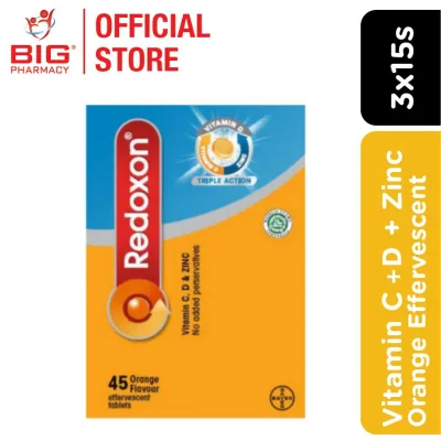 Redoxon Triple Action Vit C 1000mg +D3 45s