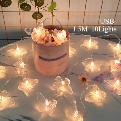 BHQ Butterfly String Light 1.5M 10LED Hari Raya Fairy Lights Ramadan Decorations Outdoor Decor Lamp
