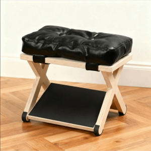 MIRELINA Wooden Under Desk Footrest Ergonomic Non-Slip Office Foot Pedal Portable Rubber Pad Foot Stool Work Foot Support