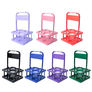 High Strength Plastic Foldable Beverage Carriers 4 Bottle Capacity Convenient Beverage Holder For Outdoor Activity