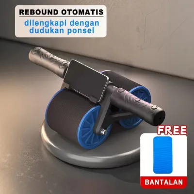 SCUDOS Ab Wheel Ab Roller Wheels Plank Trainer 2in1 Abdominal Core Roller Automatic Rebound Olahraga Gym Fitness Push Up