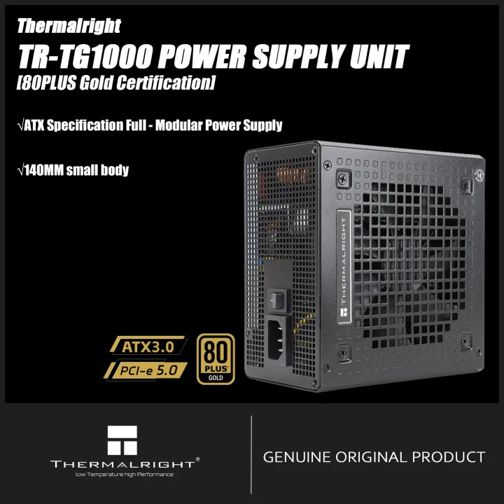 Thermalright TR-TG1000 Rated 650W/750W/850W/1000W/1200W Gold Full-Modular Power Supply 14CM Compact Chassis ATX 3.0 Power Supply 80PLUS Gold Certification