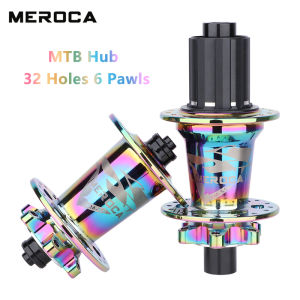 MEROCA ศูนย์กลางจักรยานเสือภูเขา32หลุม6โรงรับจำนำปิดผนึก5แบริ่ง100/142มม. 100/135มม. ผ่านเพลาดิสก์เบรกฮับ MTB แบบปลดเร็วสำหรับอุปกรณ์8/9/10/11จักรยานความเร็ว (S710)