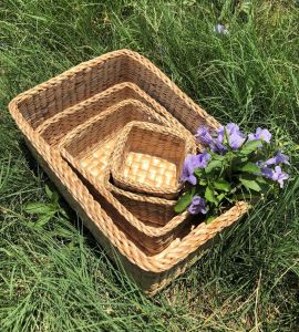 ตะกร้าสานผักตบชวา ถาดเหลี่ยม