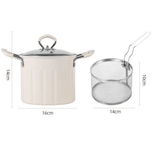 SG In Stock Deep Fryer With Basket Frying Pan Ceramic Pot party Camping Family Restaurant Multifunctional Pot